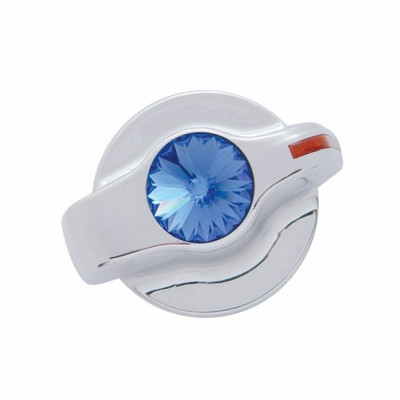 Chrome Plastic A/C Control Knob With Crystal - Blue Crystal