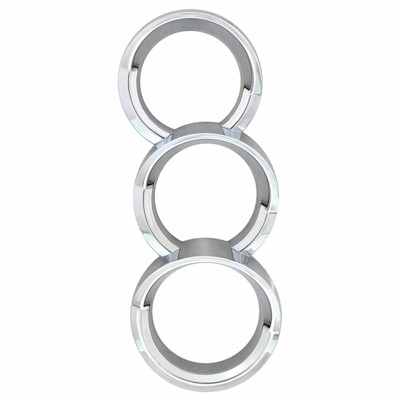 Chrome Plastic Center Dash 3-Gauge Cluster Bezel With Visor For 2013-2021 Peterbilt 579-Right