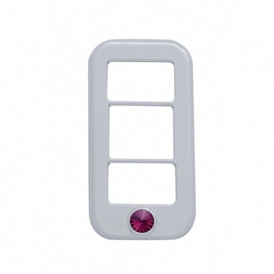 Rocker Switch Cover With 3 Openings & Purple Crystal For Freightliner (3 Pack)