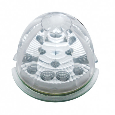 Fog Light Cover With Amber LED Reflector Watermelon Light & Visor For 2007-17 KW T660- Driver -Clear Lens