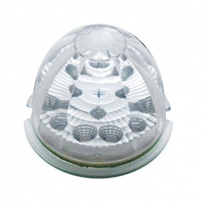 Fog Light Cover With 17 Amber LED Reflector Watermelon Lights For 2007-17 KW T660- Passenger -Clear Lens
