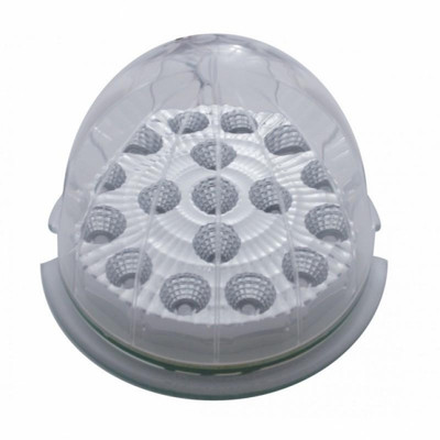 Fog Light Cover With 17 Amber LED Hi/Lo Reflector Light & Visor For 2007-17 KW T660- Passenger-Clear Lens
