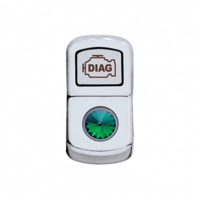 "Diagnostic" Rocker Switch Cover With Green Crystal