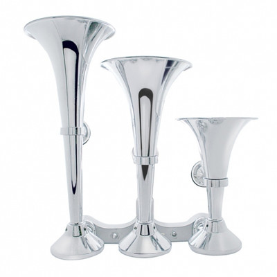 3 Trumpets Horizontal Chrome Train Horn