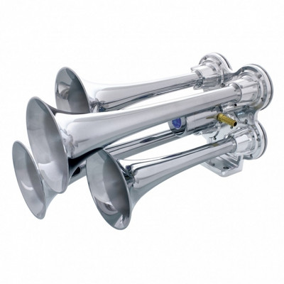 Deluxe 4 Trumpets Mini Chrome Train Horn