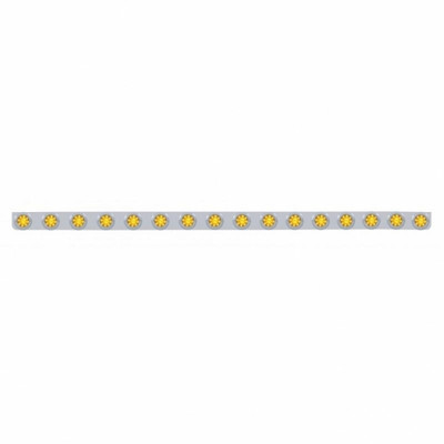 79-1/2" SS Bumper Light Bracket With 16X 9 LED 2" Beehive Lights & Bezels -Amber LED & Lens