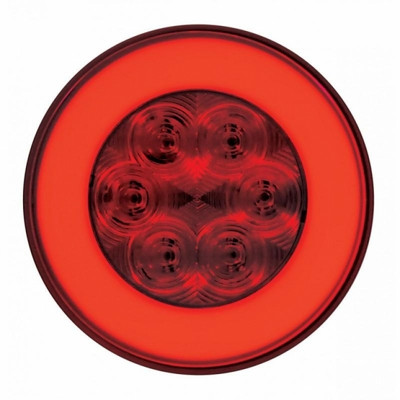 3-3/4" Bolt Pattern SS Spring Loaded Bar With 6X 21 LED 4" GloLight -Red LED & Lens