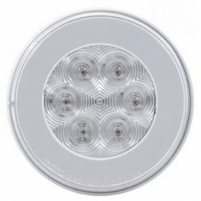 2" Bolt Pattern SS Spring Loaded Bar With 6X 21 LED 4" GloLight & Visors -Red LED/Clear Lens