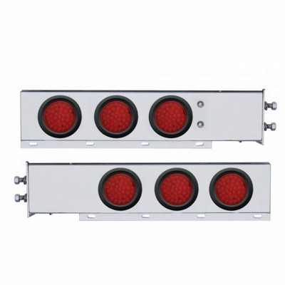 2" Bolt Pattern SS Spring Loaded Bar With 6X 36 LED 4" Lights -Red LED & Lens