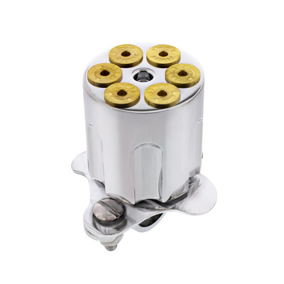 Chrome Aluminum Gun Cylinder Steering Wheel Spinner