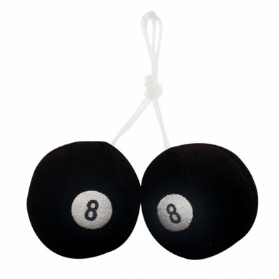 3" Round Fuzzy "8" Ball (Pair)