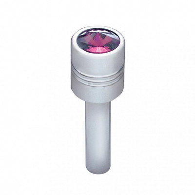 Chrome Door Lock Knob With 9/16" Purple Crystal (2 Pack)