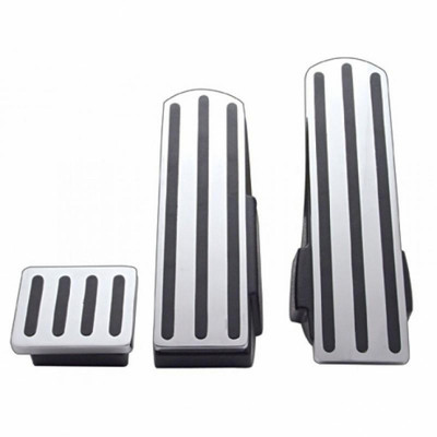 Chrome Pedal Set With Black Insert For Kenworth W900L (1990-2005), T800 (1986-2005), & T600 (1986-1993)