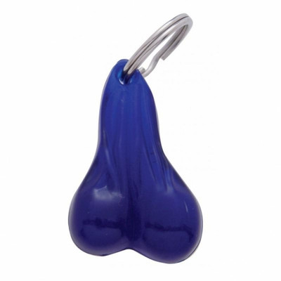 2-1/2" Small Plastic Low-Hanging Balls Novelty Key Chain - Blue