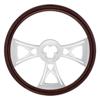 18" Wood Steering Wheel - Hourglass