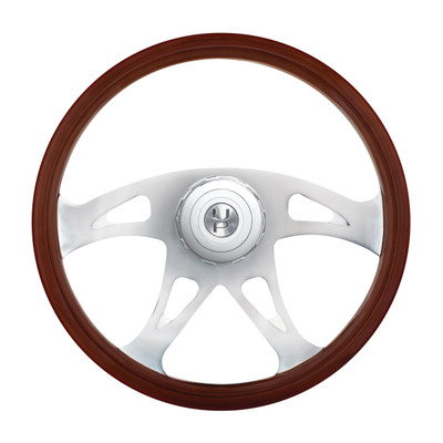 18" Chrome Boss Steering Wheel With Hub & Horn Button Kit For Peterbilt (1998-2005) & Kenworth (2001-2002)
