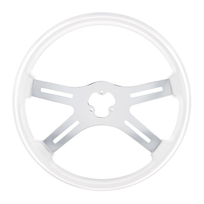 18" Glacier White Steering Wheel - 4 Spoke