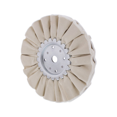 8" White Treated Airway Buff - 5/8" & 1/2" Arbor