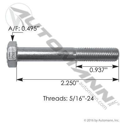 Cap Screw 5/16in-24 X 2in GR5