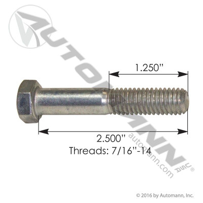 Cap Screw 7/16in X 2-1/2in GR5