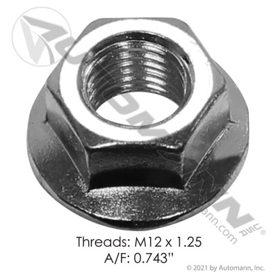 Flanged Lock Nut 12mm-1.25 Pitch