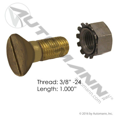 Brass Brake Lining Bolt 3/8in X 1in