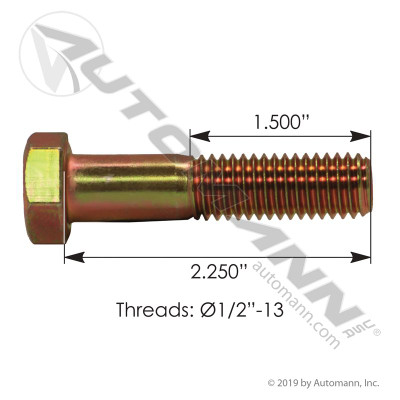 Cap Screw 1/2in-13 X 2-1/4in GR8
