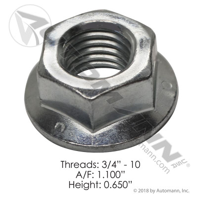 Flanged Lock Nut 3/4in-10