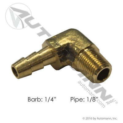 Male Elbow 1/4in Barb X 1/8in Pipe