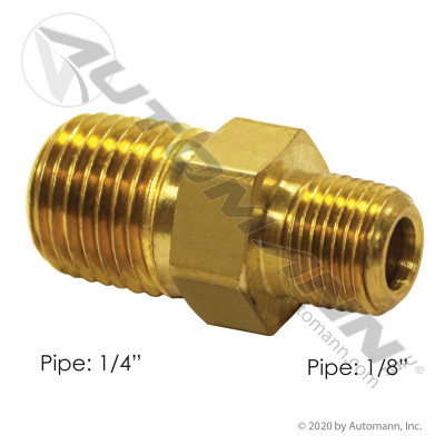 Hex Nipple 1/4NPT x 1/8NPT