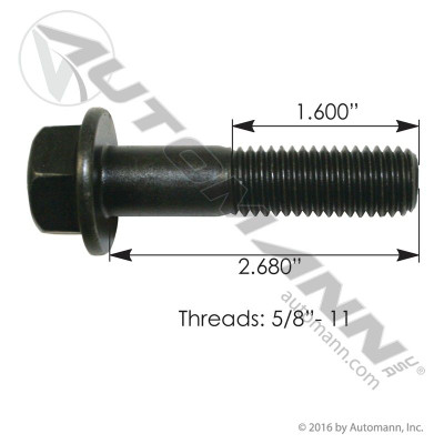 Flange Bolt 5/8in X 2-3/4in GR8