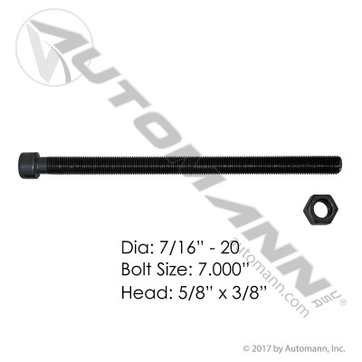 FT Center Bolt 7/16in X 7in with nut
