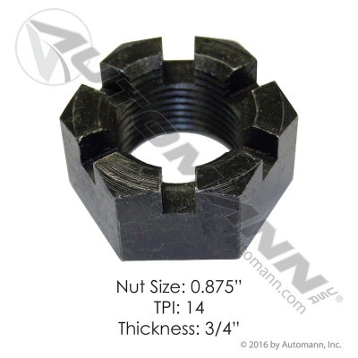 Slotted Nut 7/8in-14 TPI
