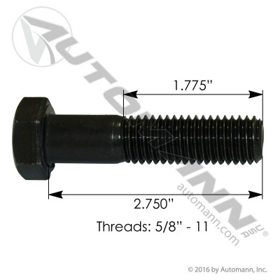 Cap Screw 5/8-11 X 2-3/4 GR8 FRT