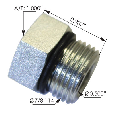 Steel Plug O-Ring Boss 7/8in-14