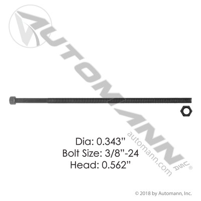 FT Center Bolt 3/8in X 12in with nut