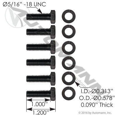 Hub Cap Hardware Kit-6 Bolt