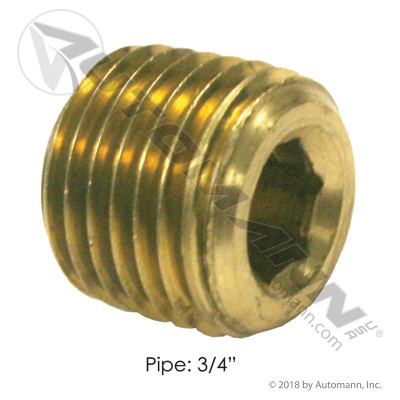 Countersunk Hex Head Plug 3/4NPT