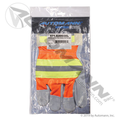 Gloves Leather Palm Reflective XLarge