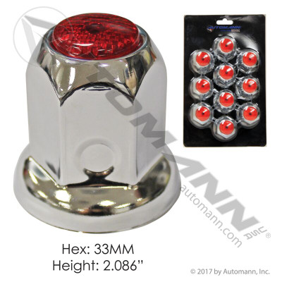 Chrome Steel Push On 33MM 10PK