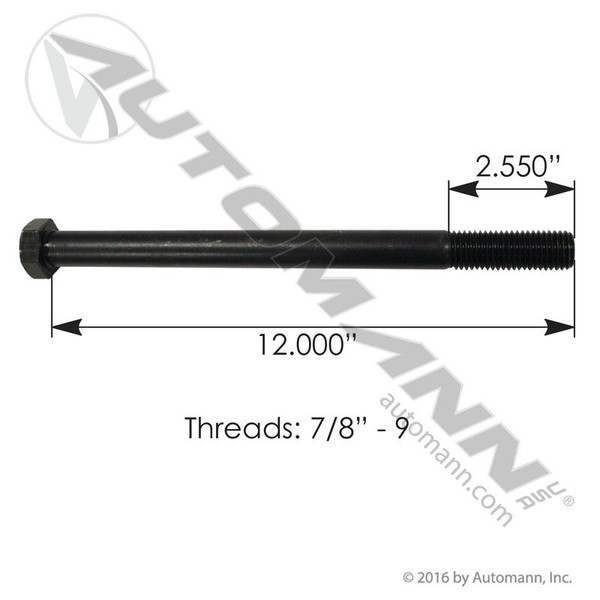 Bolt 7/8 -9in X 12in GR8