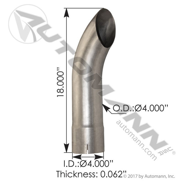 Aluminized Stack 18in Length 4in ID