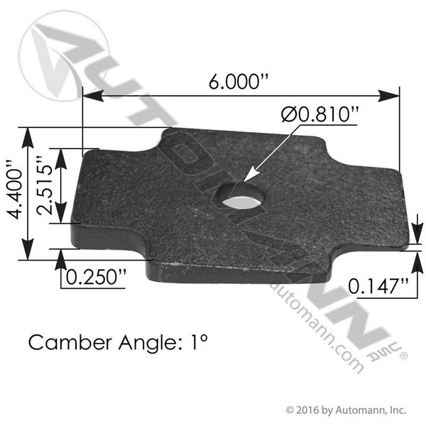 Axle Wedge 1 Deg Mack