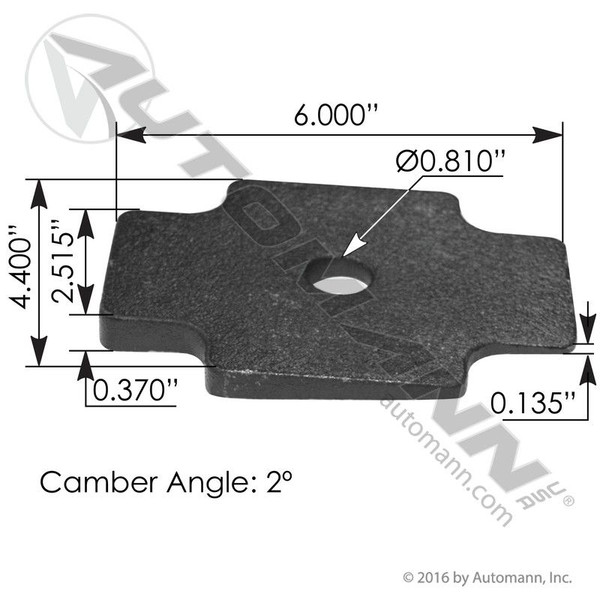 Axle Wedge 2 Deg Mack