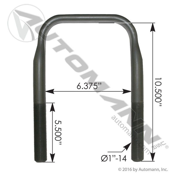 U Bolt Sq 1in X 6-3/8in X 10-1/2in Neway