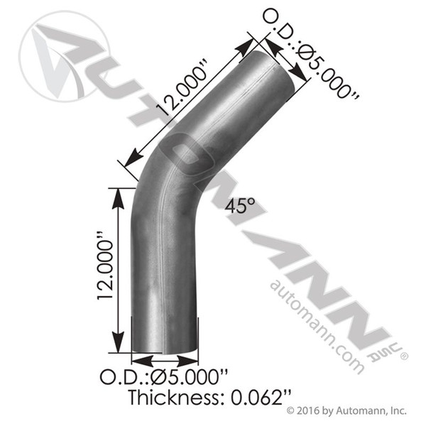 Exhaust Elbow 45 Deg 5in OD-OD
