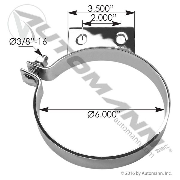 Stack Mtg Bracket 6in Chrome Peterbilt