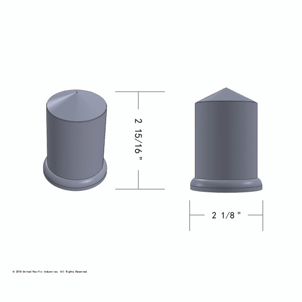 1-1/2" X 3" Chrome Plastic Pointed Nut Cover - Push-On (Bulk)