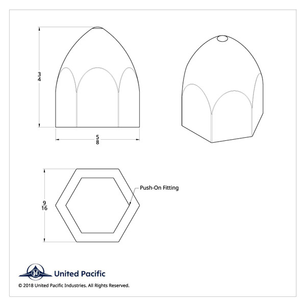 7/16" X 3/4" Chrome Plastic Bullet Nut Cover - Push-On