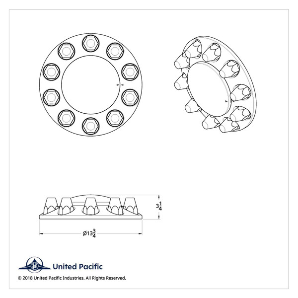 Chrome Dome Front Axle Cover With 33mm Nut Cover - Thread-On